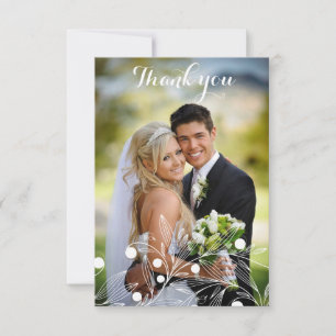 Tarjeta de Boda de agradecimiento con patrón de fl