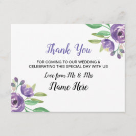 Tarjeta de boda de agradecimiento Floral de flor p