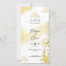 Tarjeta de Boda de Ahorro de Fecha de Elegancia Fl
