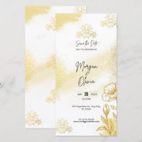 Tarjeta de Boda de Ahorro de Fecha de Elegancia Fl