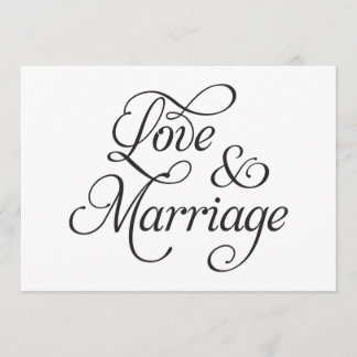 Tarjeta de boda de amor y matrimonio