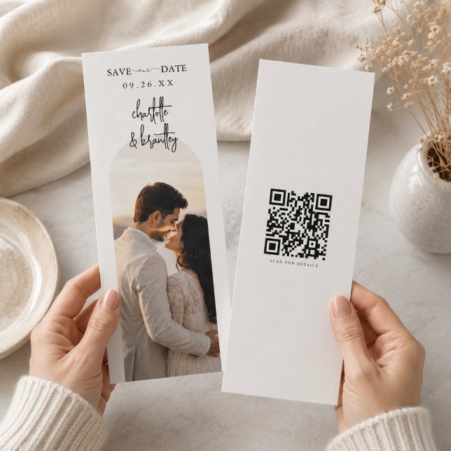 Tarjeta de boda de anuncio de fecha de elegante ar (Subido por el creador)