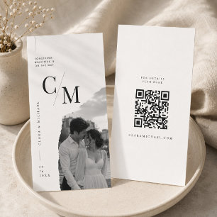Tarjeta de boda de anuncio de fecha de salvación Q