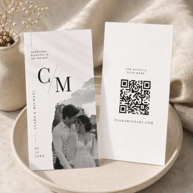 Tarjeta de boda de anuncio de fecha de salvación Q (Subido por el creador)