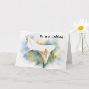 Tarjeta de boda de arte de lirio de cala blanco