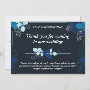 Tarjeta de Boda de Balck and Blue Palette