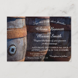 Tarjeta de Boda de barril de viña rústica