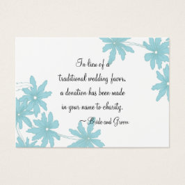 Tarjeta de Boda de beneficencia Blue Daisies