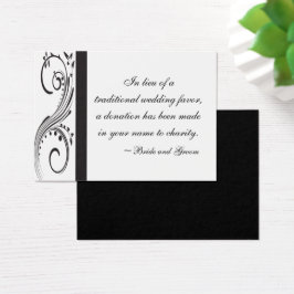 Tarjeta de Boda de beneficencia de Swirls en blanc