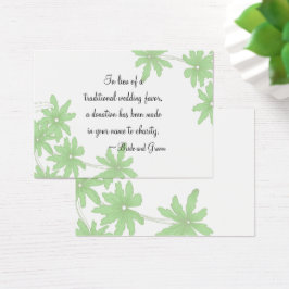 Tarjeta de Boda de beneficencia Green Daisies