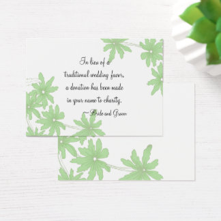 Tarjeta de Boda de beneficencia Green Daisies