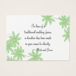 Tarjeta de Boda de beneficencia Green Daisies