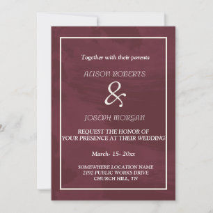 Tarjeta de Boda de bolsillo para Purpurinas de bor