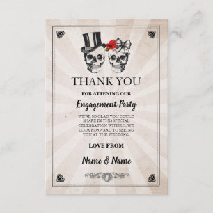 Tarjeta de boda de calaveras de Halloween de agrad