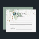 Tarjeta de Boda de caligrafía de eucalipto de oro<br><div class="desc">Esta tarjeta de boda de caligrafía de eucalipto de oro es perfecta para un boda rústico. Este diseño artístico presenta acuarelas de color oro y follaje verde dibujadas a mano, que inspiran la belleza natural. Estas tarjetas son perfectas para un boda, una ducha de novia, una ducha de bebé, una...</div>