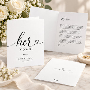 Tarjeta de boda de caligrafía minimalista Sus voto