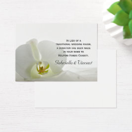Tarjeta de Boda de caridad con orquídeas blancas y