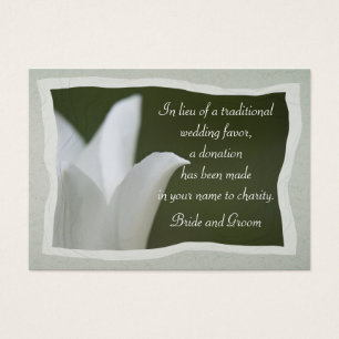 Tarjeta de Boda de caridad de tulipano blanco