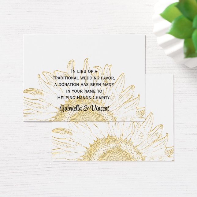 Tarjeta de Boda de caridad gráfica de girasol (Escritorio)