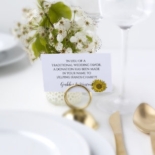 Tarjeta de Boda de caridad Sunflower Favor
