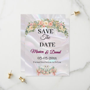 Tarjeta de boda de cisnes para guardar la fecha
