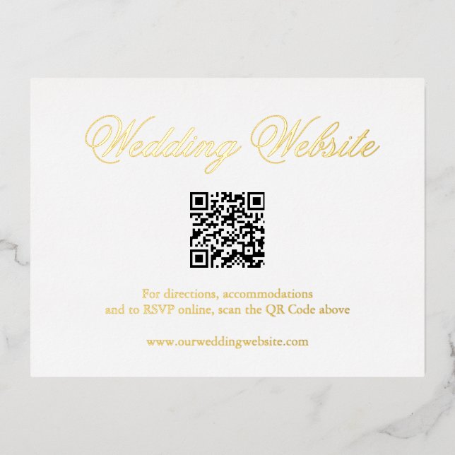 Tarjeta de Boda de código QR formal tradicional (Anverso)