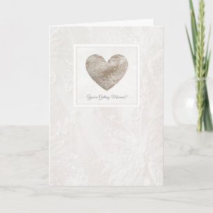 Tarjeta de boda de corazón de estilo de encaje