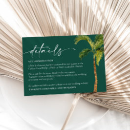 Tarjeta de Boda de detalles de palmeras tropicales