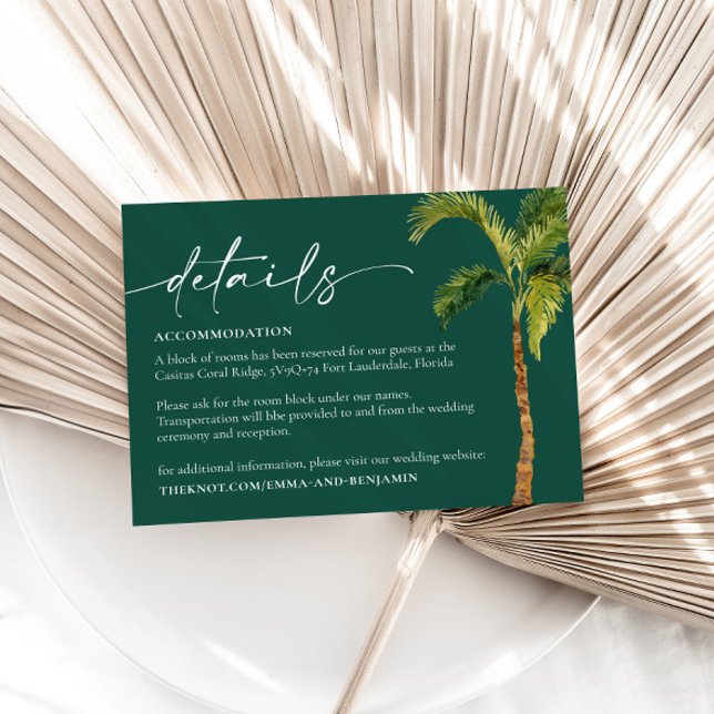 Tarjeta de Boda de detalles de palmeras tropicales (Subido por el creador)