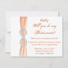 Tarjeta de boda de diamante naranja infinito para 