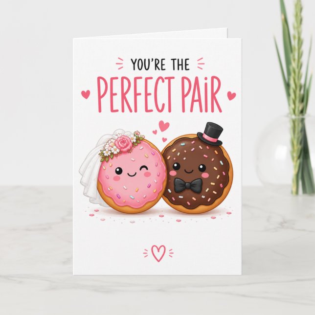 Tarjeta de Boda de Donut Divertida – Comida Adorab (Anverso)