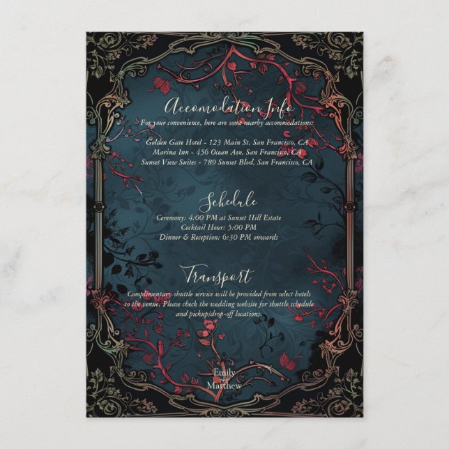 Tarjeta de Boda de elegancia gótica victoriana (Anverso)