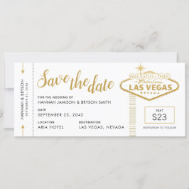 Tarjeta de Boda de Embarque de Las Vegas Guardar t