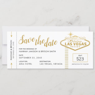 Tarjeta de Boda de Embarque de Las Vegas Guardar t