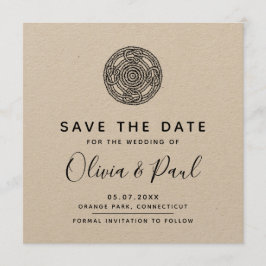 Tarjeta de boda de estilo celta boho para guardar