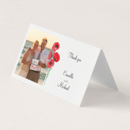 tarjeta de boda de fotos de bienvenida roja