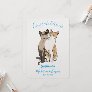Tarjeta de Boda de gatos cúbicos