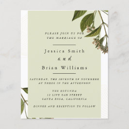 Tarjeta de boda de hoja de guayaba