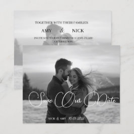 Tarjeta de boda de invierno moderna simple persona