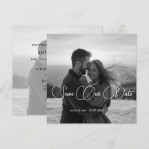 Tarjeta de boda de invierno moderna simple persona