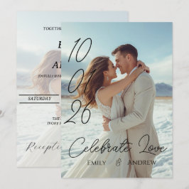 Tarjeta de boda de invierno moderna simple persona