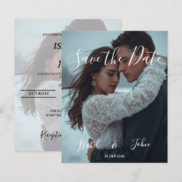 Tarjeta de boda de invierno moderna simple persona