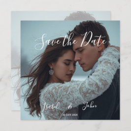 Tarjeta de boda de invierno moderna simple persona