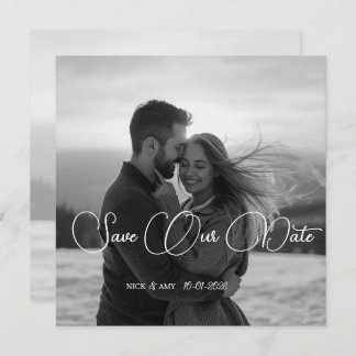 Tarjeta de boda de invierno simple y moderna perso