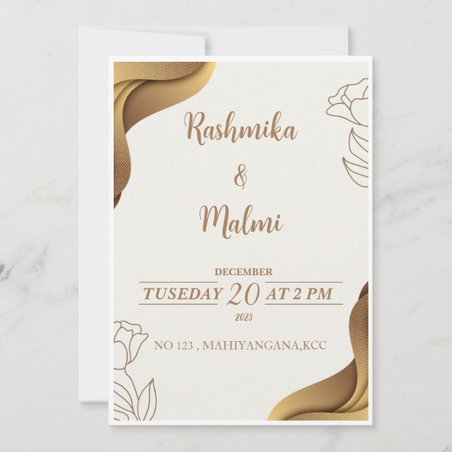 Tarjeta de boda de invitaciones (Anverso)