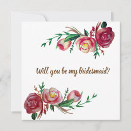 Tarjeta de Boda de la dama de honor floral rusa