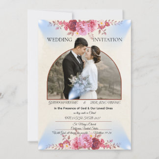 Tarjeta de Boda de la Iglesia Rosa Rubor