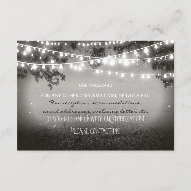 tarjeta de boda de linternas nocturnas para cualqu (Anverso)