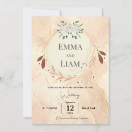 Tarjeta de Boda de Lujo Única – Dorado Personaliza