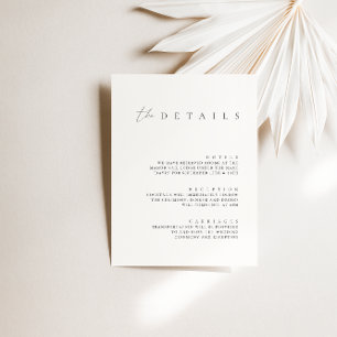 Tarjeta de Boda de marfil minimalista